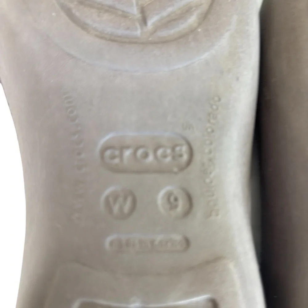 CROCS Taylor Slingback Flats‎ Mules Sandals Black Slip On Shoes Sz 7 Y2K Preppy